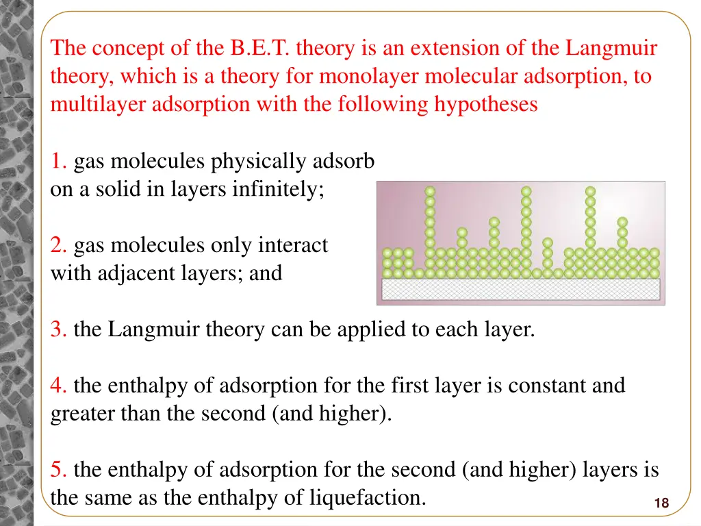 the concept of the b e t theory is an extension