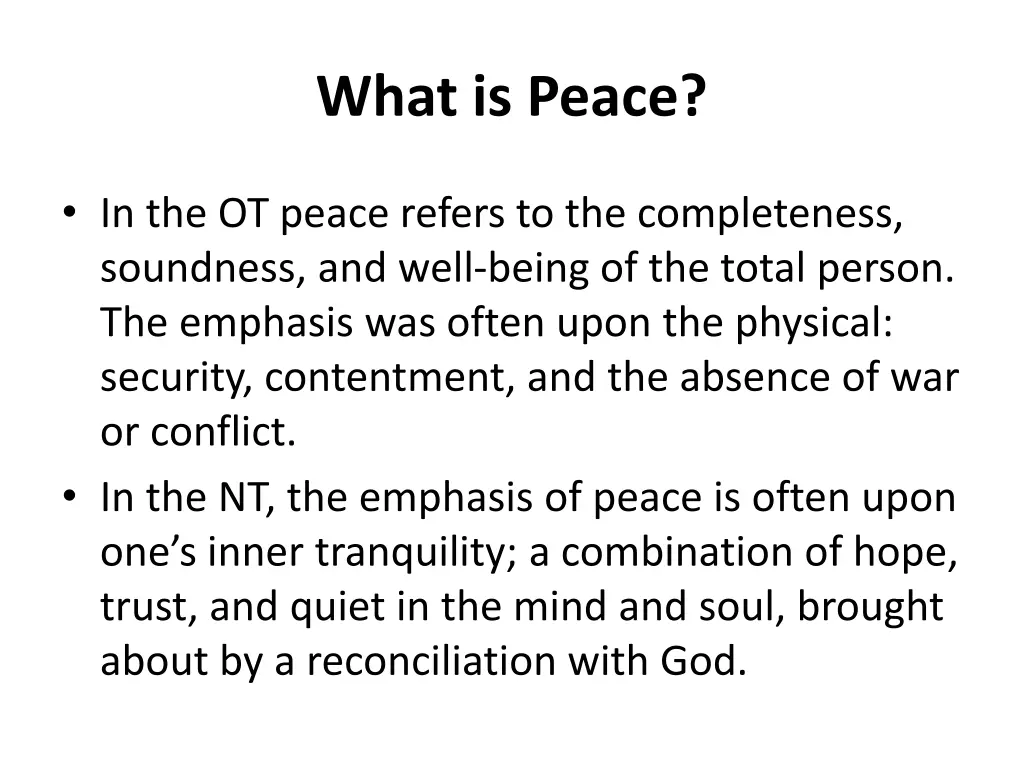 what is peace