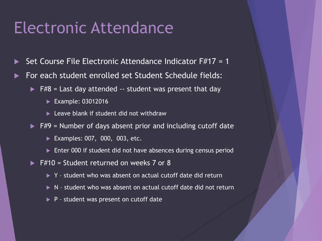 electronic attendance