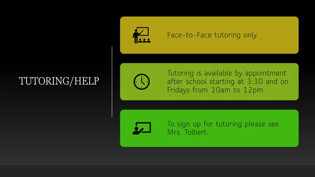 face to face tutoring only