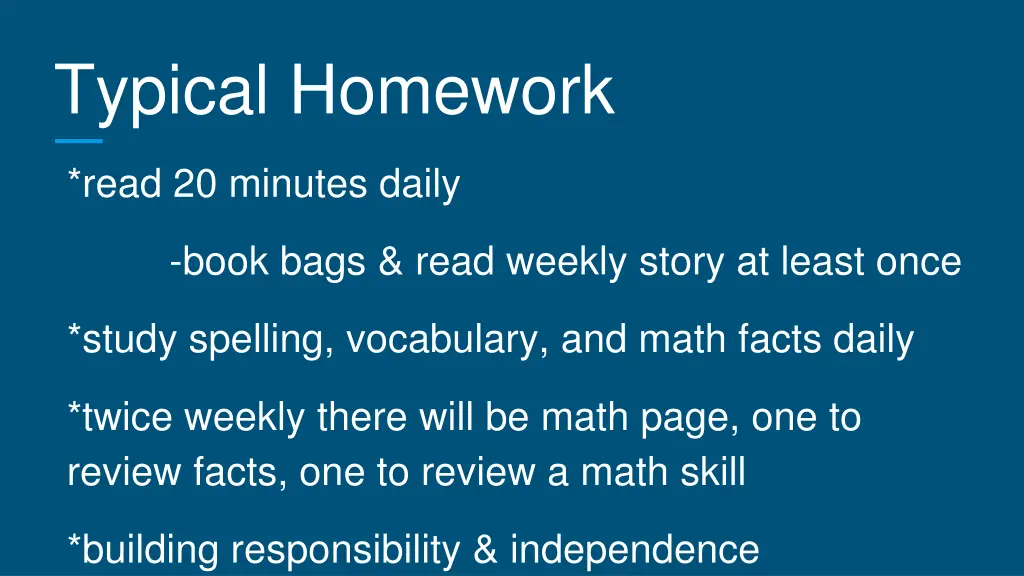 typical homework