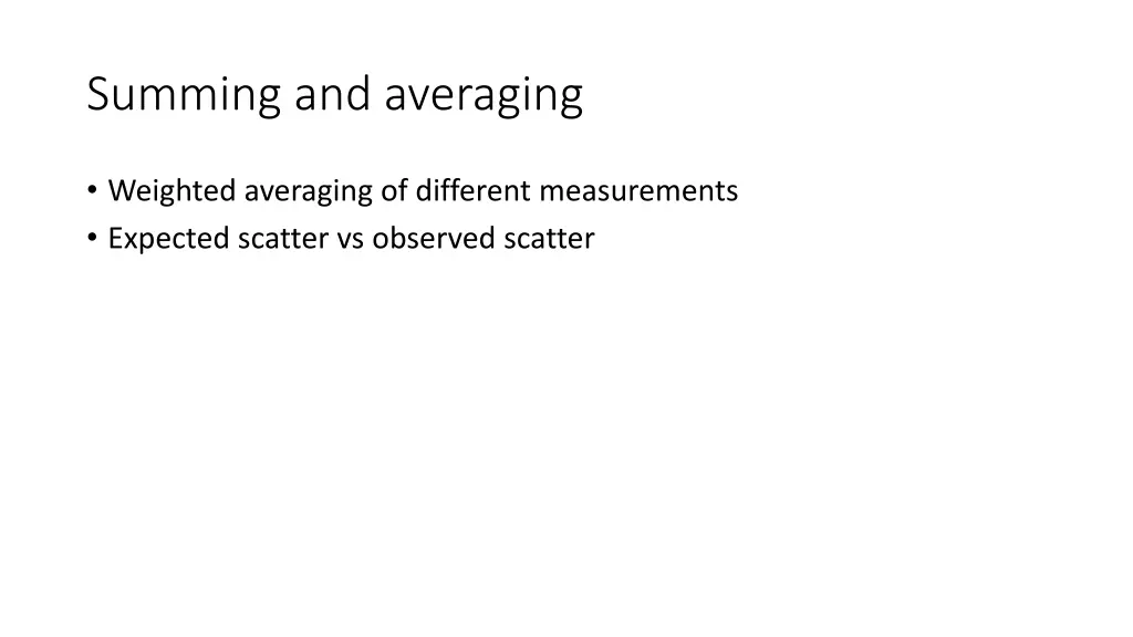 summing and averaging