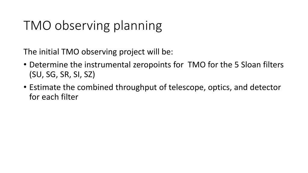 tmo observing planning