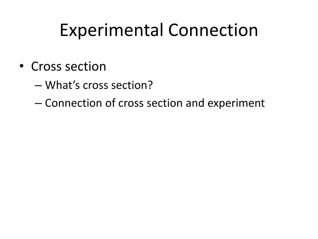 experimental connection