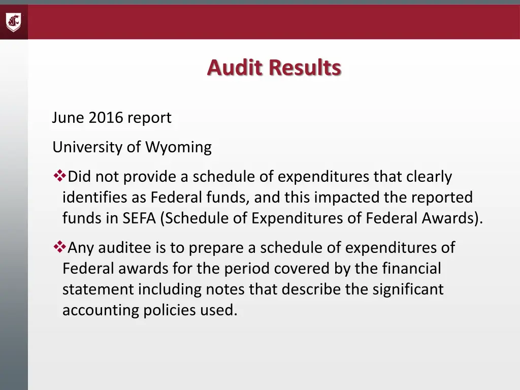 audit results