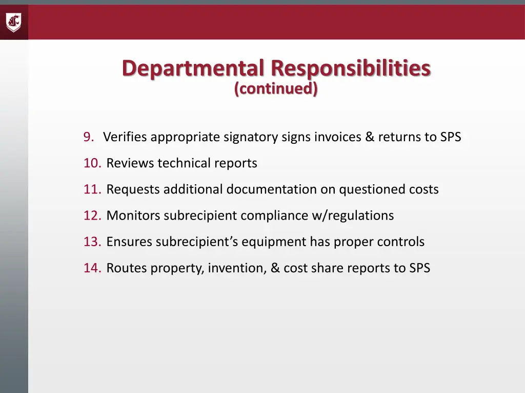 departmental responsibilities 1