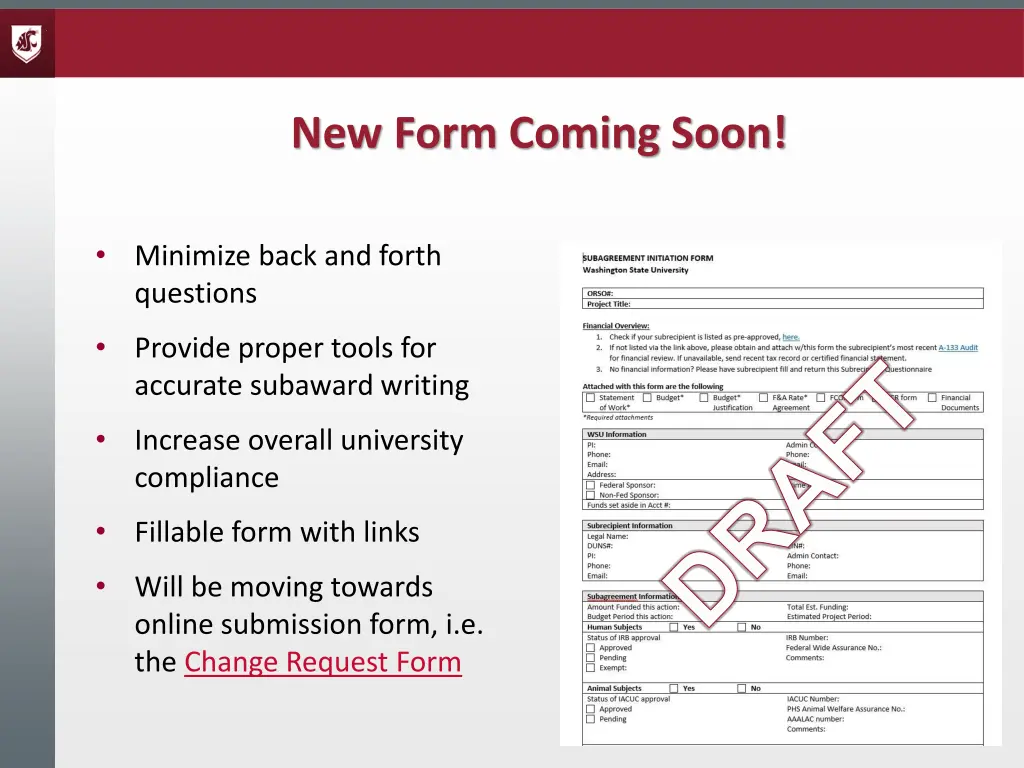 new form coming soon