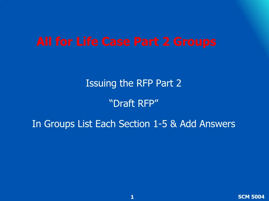 all for life case part 2 groups