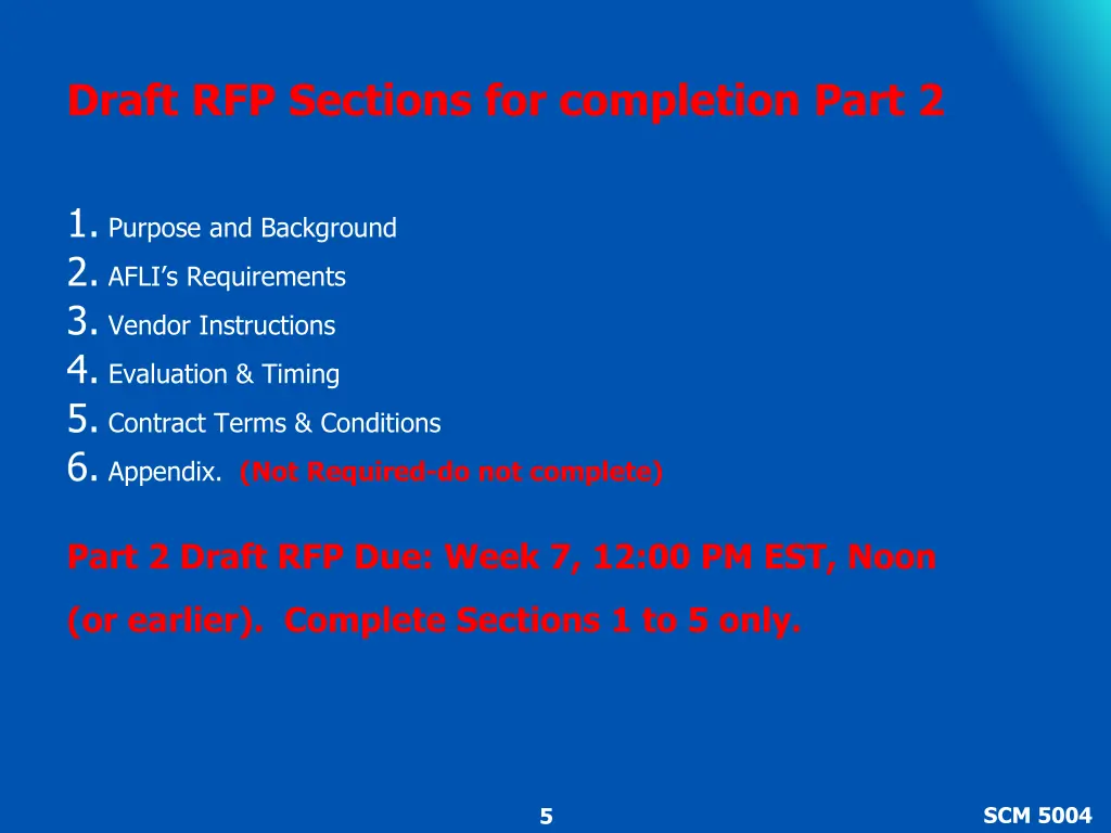 draft rfp sections for completion part 2