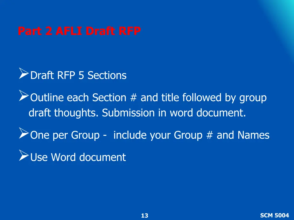 part 2 afli draft rfp