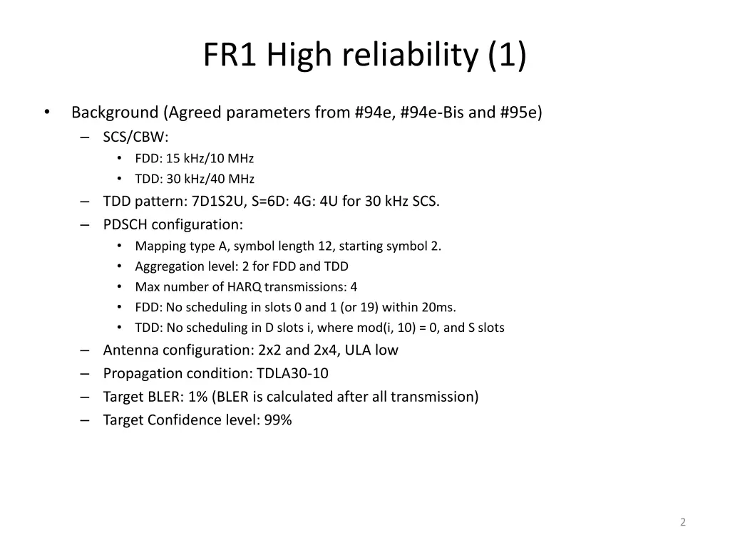 fr1 high reliability 1