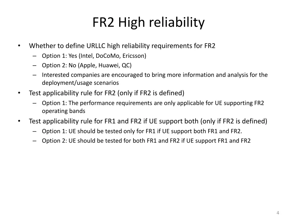 fr2 high reliability