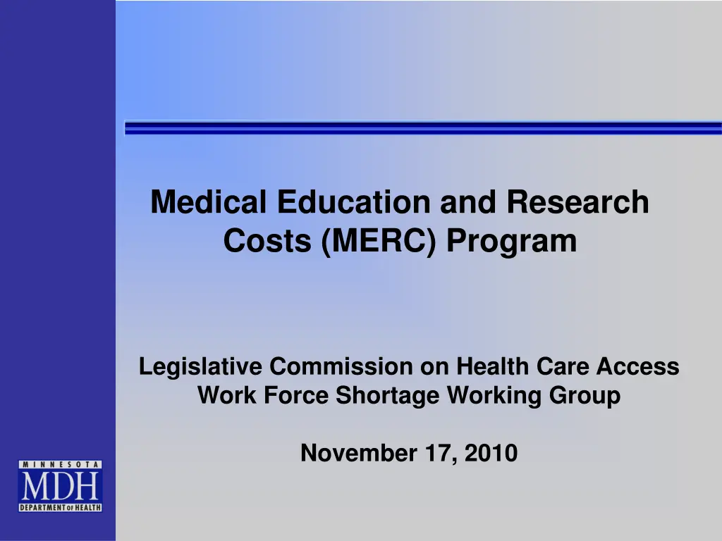 medical education and research costs merc program