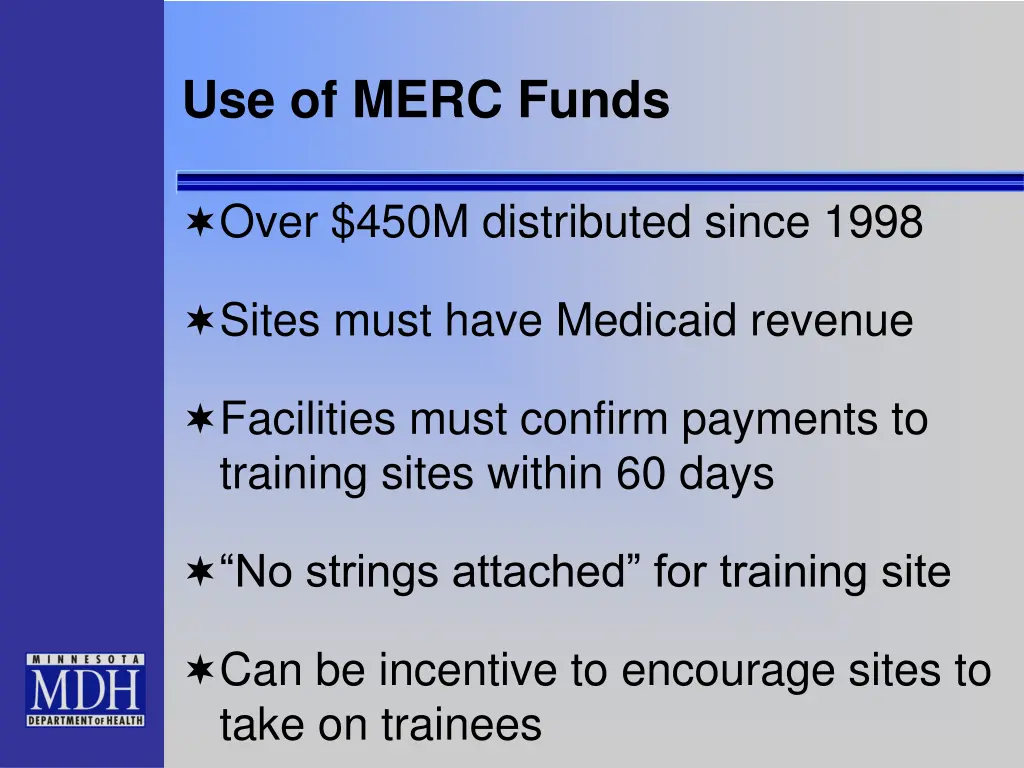 use of merc funds