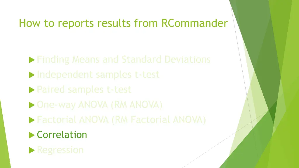 how to reports results from rcommander 8