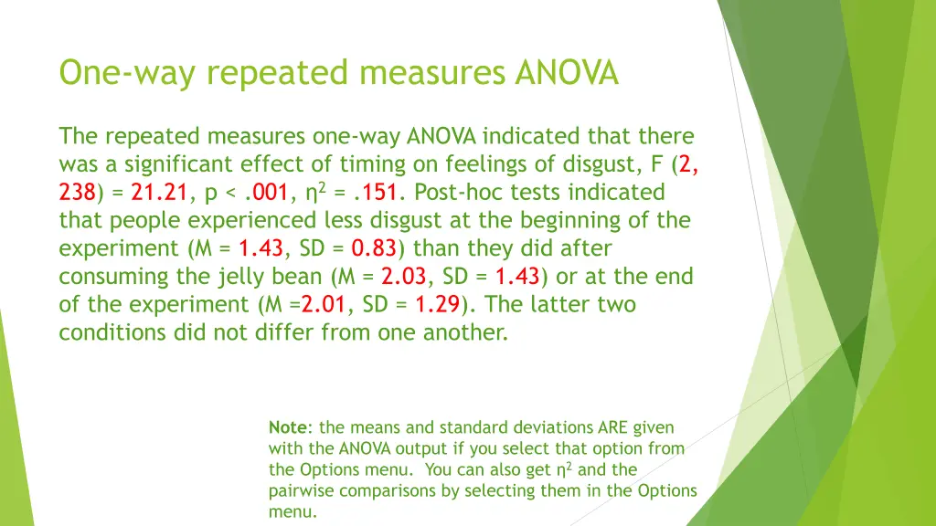 one way repeated measures anova