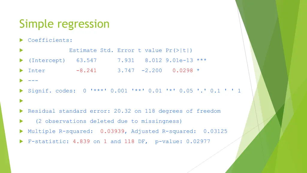 simple regression