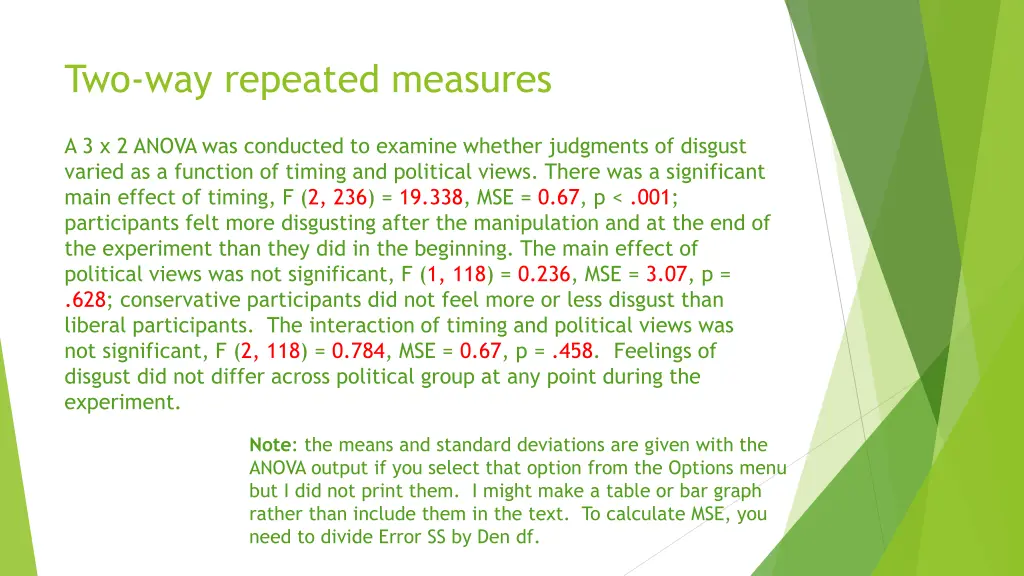 two way repeated measures