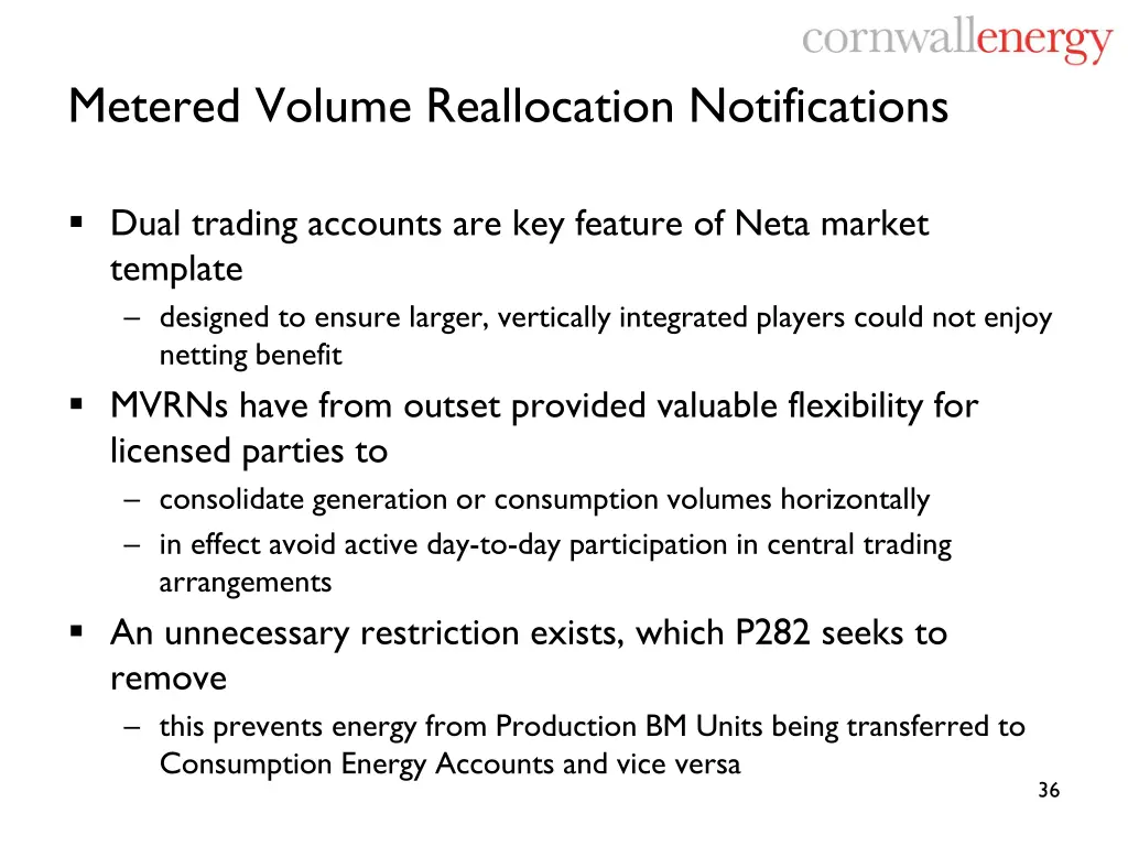 metered volume reallocation notifications