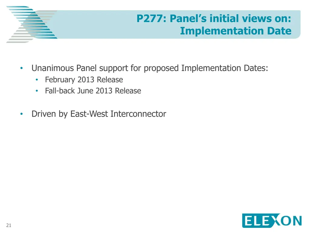 p277 panel s initial views on implementation date