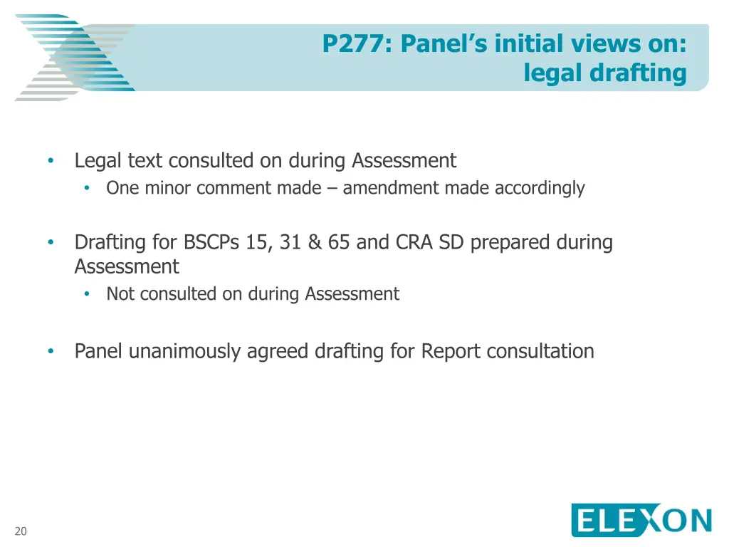 p277 panel s initial views on