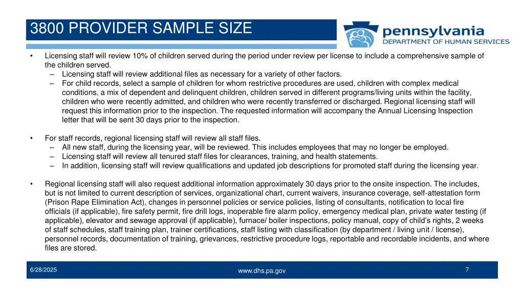 3800 provider sample size
