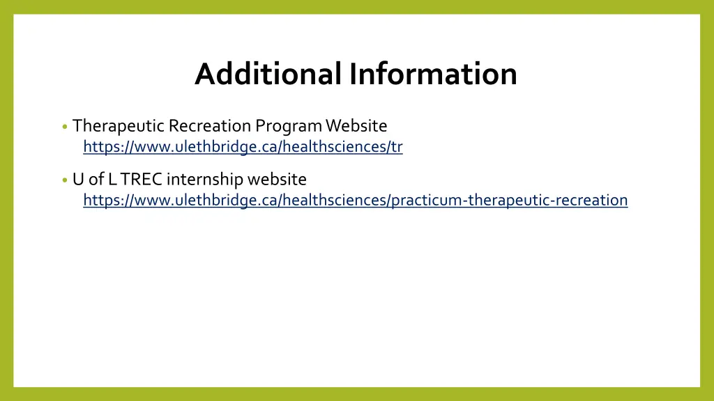additional information