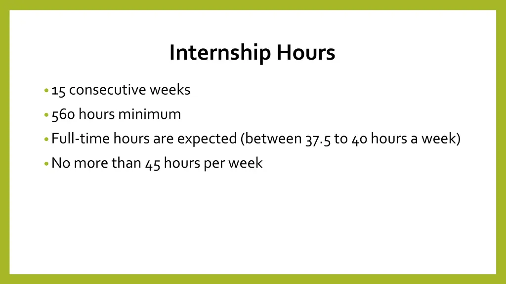 internship hours