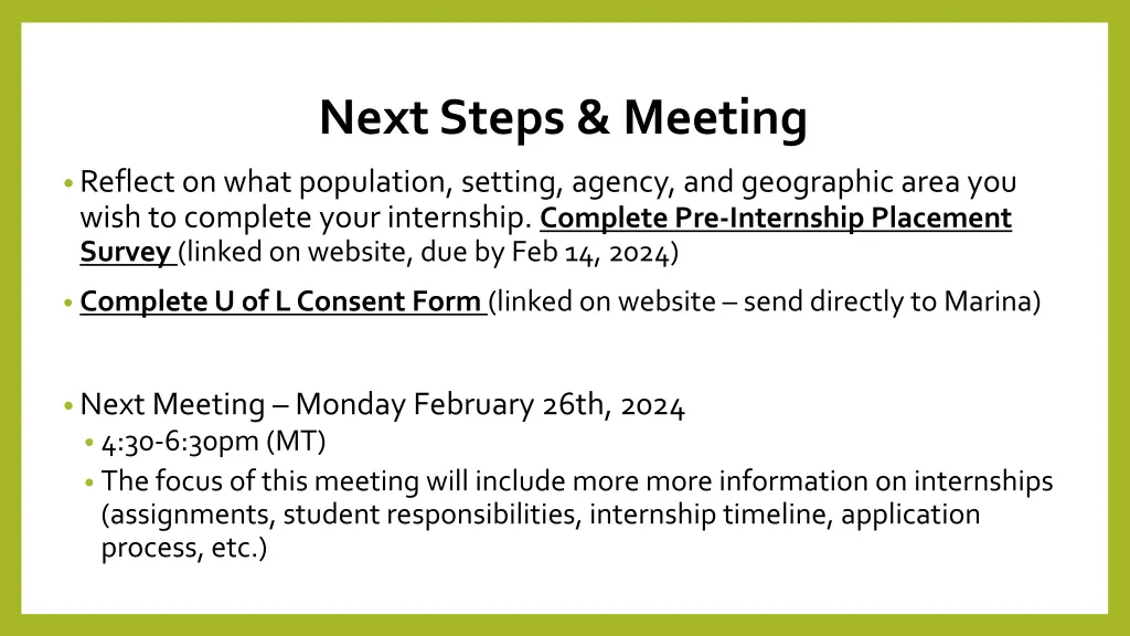 next steps meeting