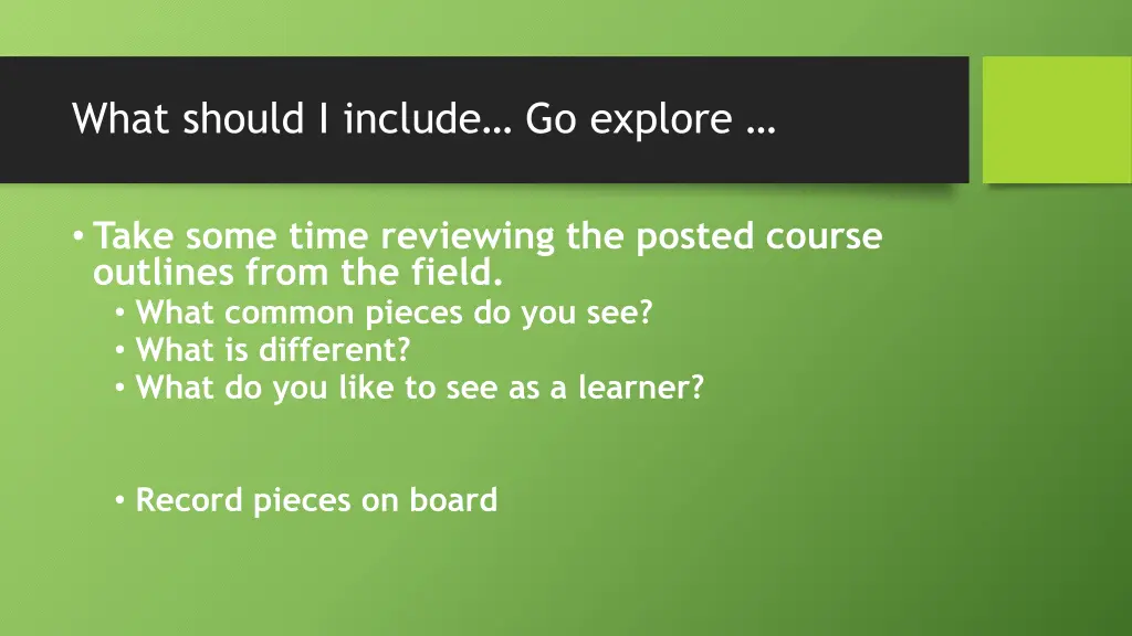 what should i include go explore