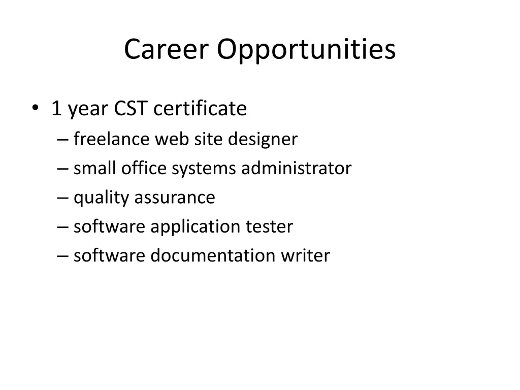 career opportunities