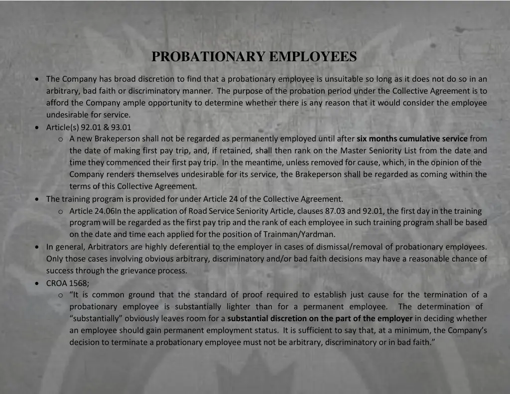 probationary employees