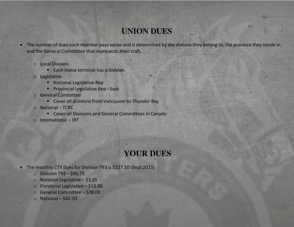 union dues