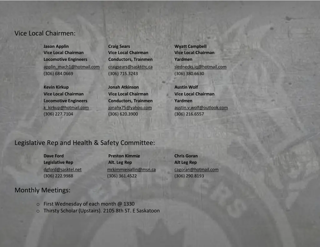 vice local chairmen