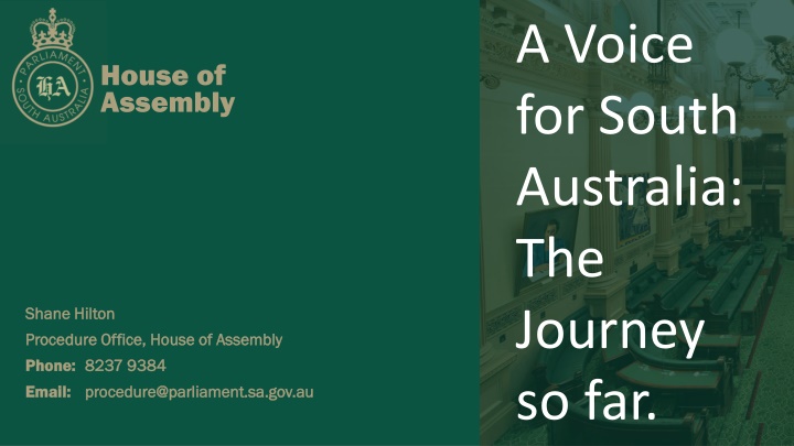 a voice for south australia the journey so far