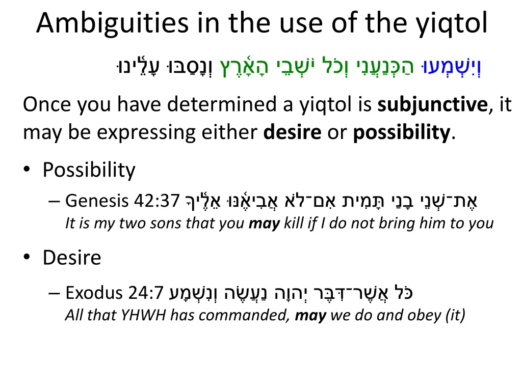 ambiguities in the use of the yiqtol 1