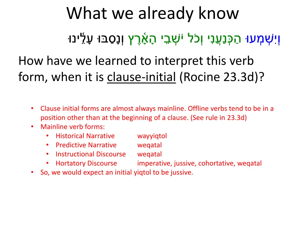 what we already know 3