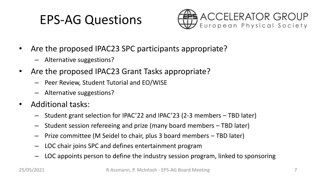 eps ag questions