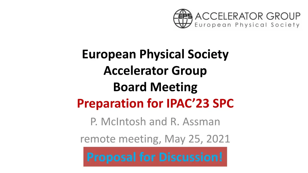 european physical society accelerator group board