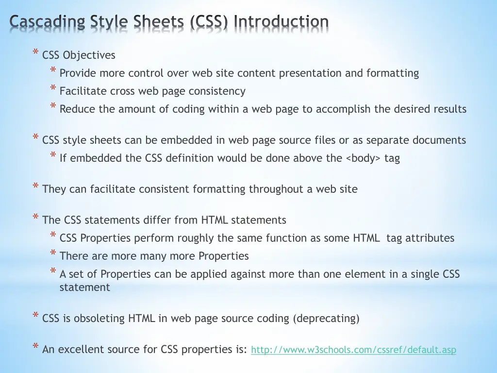 cascading style sheets css introduction