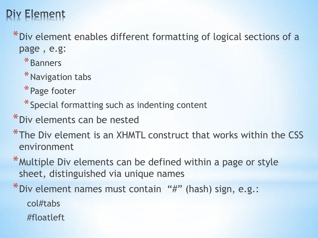 div element