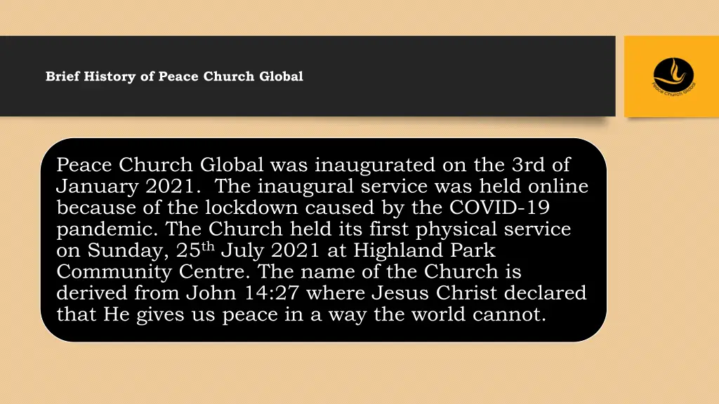 brief history of peace church global