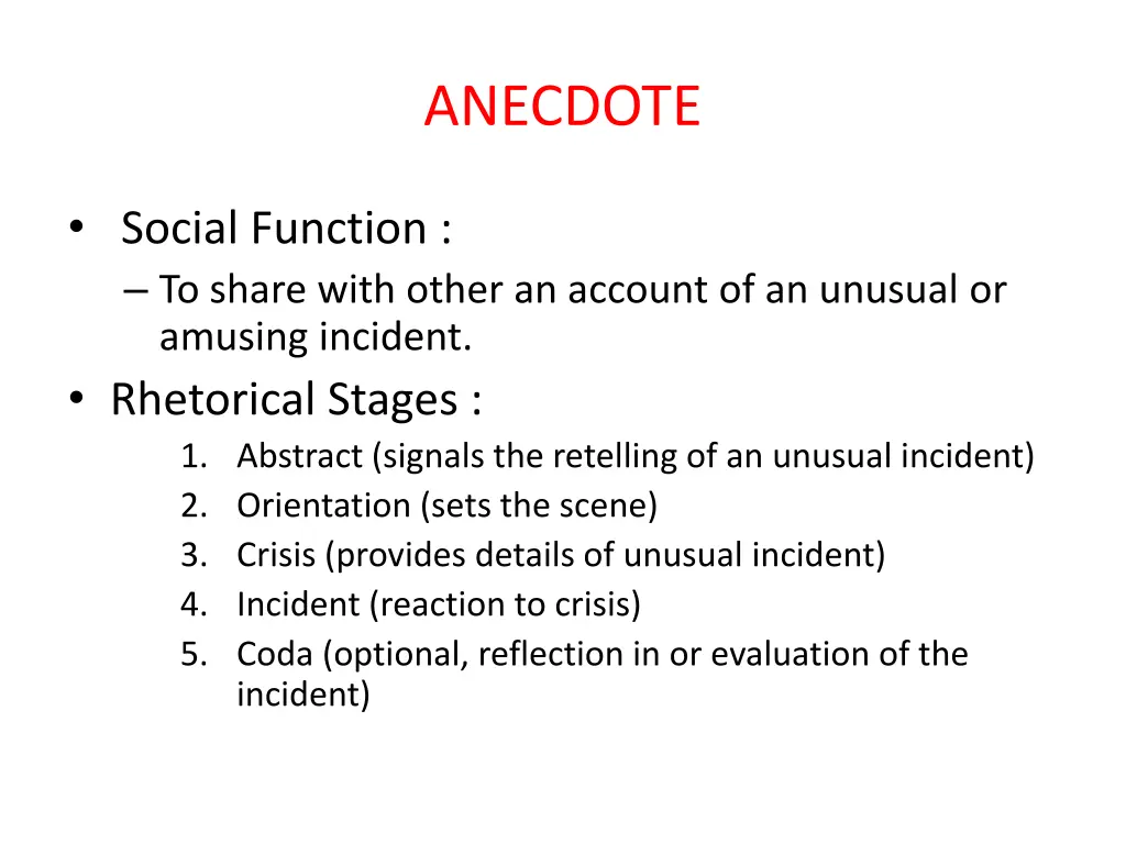 anecdote