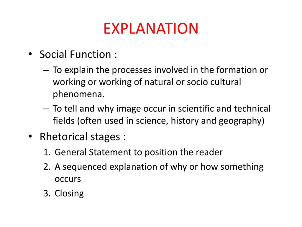 explanation
