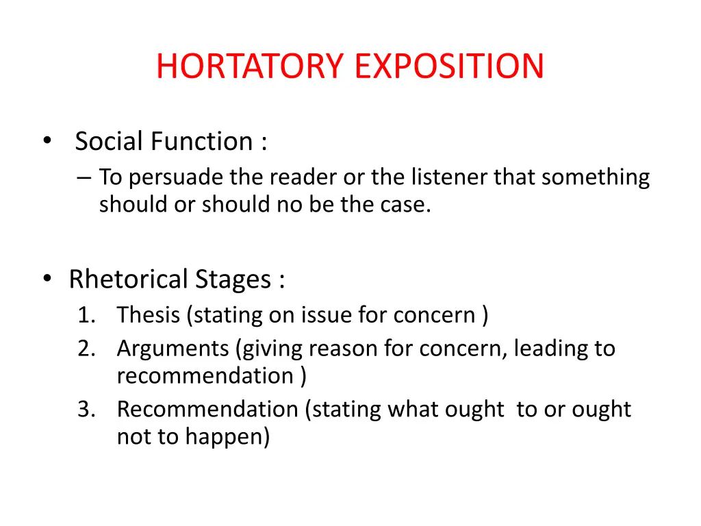 hortatory exposition