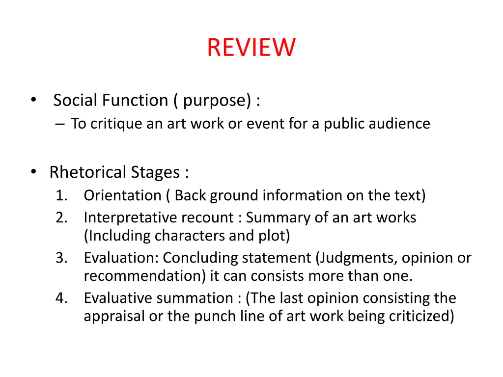 review