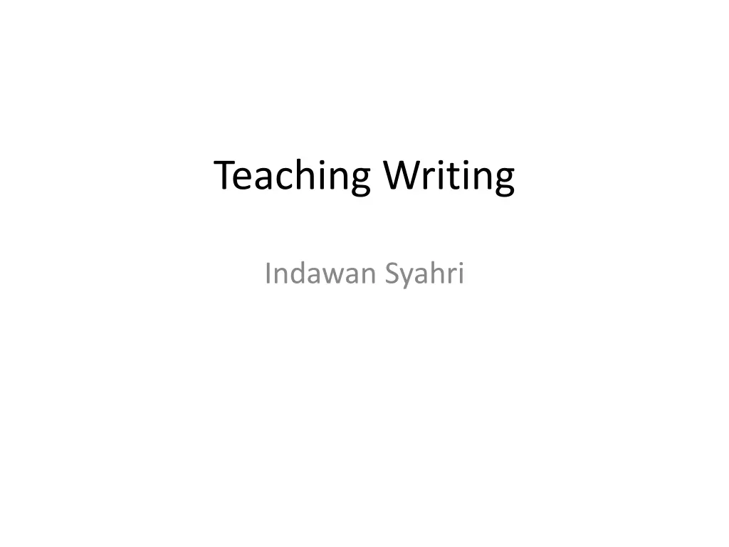 teaching writing