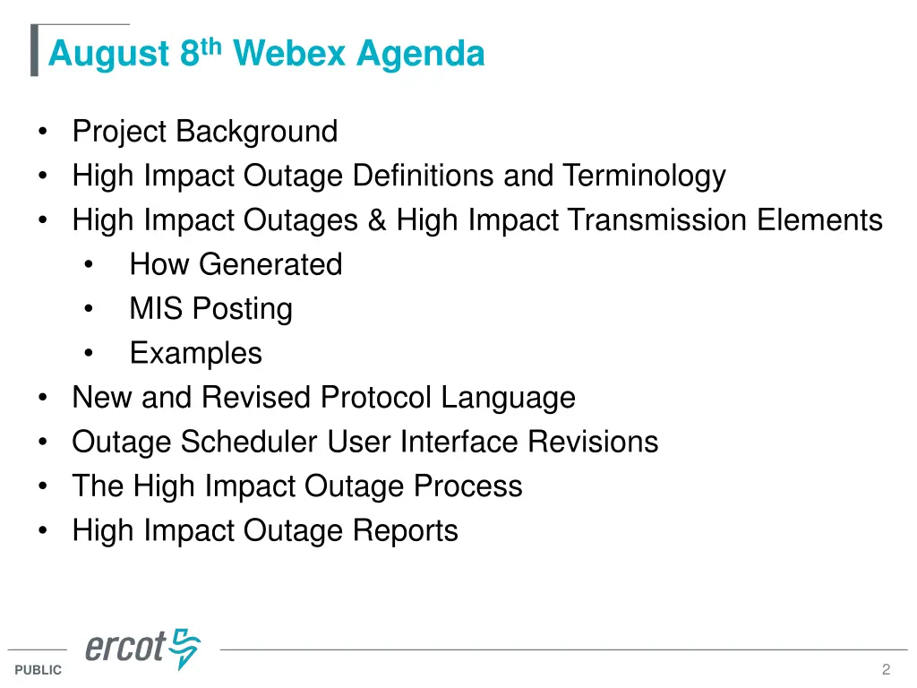 august 8 th webex agenda