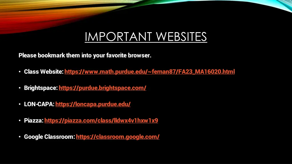 important websites