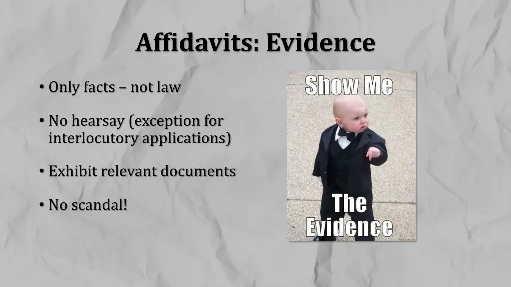affidavits evidence